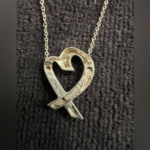 Tiffany & Co Paloma Picasso Loving Heart Sterling Silver Necklace 18” - Picture 9 of 9